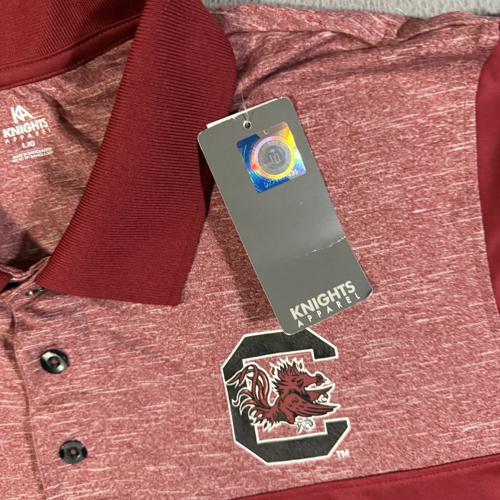 Knights Apparel South Carolina Gamecocks Polo/Golf Shirt‎ Red Size Large - Picture 3 of 8